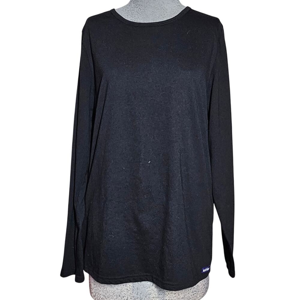 Black Cotton Blend Long Sleeve Tee Size XL